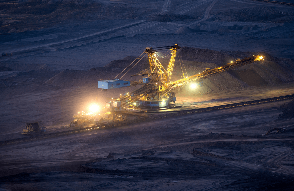 Industrial diesel generators at mining site